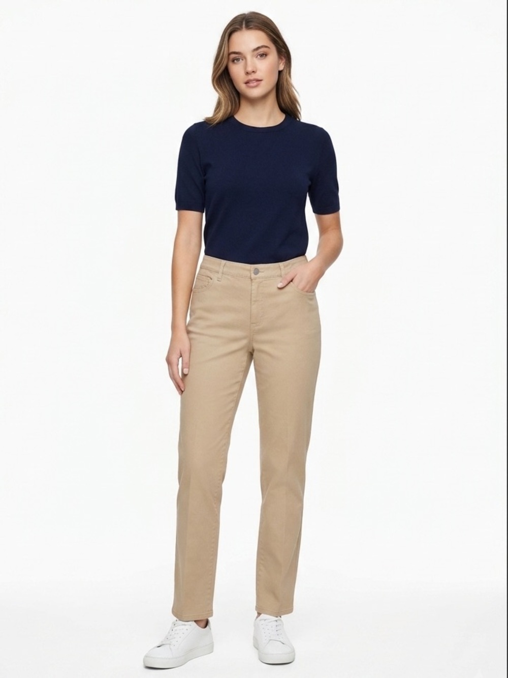 Lafayette 148 New York Light Tan Pants Size 10 | 5-Pocket Design
